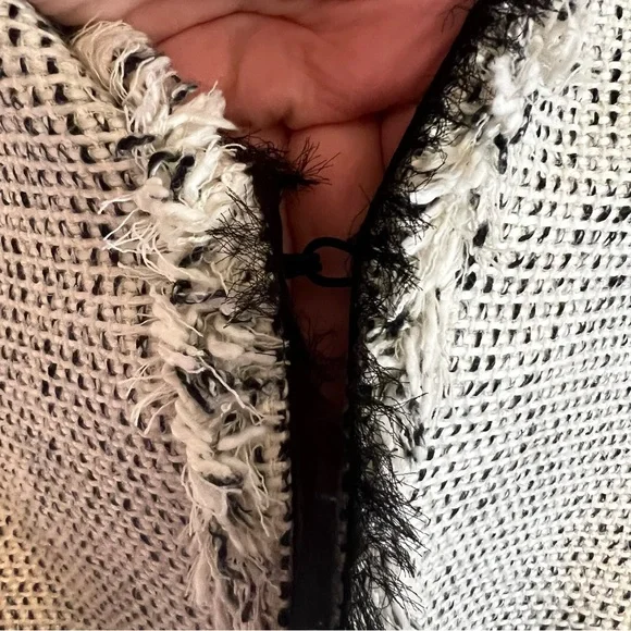 White House Black Market Tweed Blazer Black & White 3/4 Sleeve Career Wear Sz 12 - Picture 5 of 10